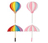 Hemobllo 4pcs Creative PVC Magnetic Hanging Hooks Set for Fridge - Colorful Umbrella Balloon Design, Flexible Refrigerator Magnets for Kitchen, Garage, and Door Organization
