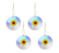 Hemobllo 4pcs Double-sided Reflective Bird Scarer Discs Hanging Garden Decoration DIY Craft Cds Outdoor Pigeon Deterrent for Patio and Orchard