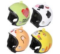 Hemobllo 4pcs Funny Chicken Helmet Pet Safety Bonnet Adjustable Dollhouse Miniature Helmet Accessories for Hens and Birds Decor Random Style