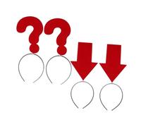 Hemobllo 4pcs Funny Headband with Red Question Mark Arrow Design Comfortable Party Headdress for Photo Booths Weddings Birthdays Unique Festival Hair Accessory