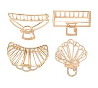 Hemobllo 4pcs Golden Metal Hair Claw Clips Large Non-slip Jaw Clips for Women Hollow Alloy Design Different Shapes Suitable for Styling Thick Hair