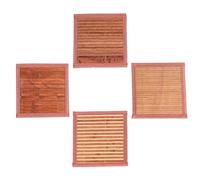 Hemobllo 4pcs Hamster Cooling Mat, Chewable Bamboo Sleeping Pad | Handwoven, Dirt Resistant Surface, for Guinea Pigs and Bunnies inside Cage Random Style