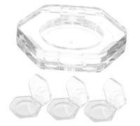 Hemobllo 4pcs Hexagon Empty Eyeshadow Palettes for Professional Dresser and Girls, Lightweight Refillable as Material Makeup Containers Suitable for Working and Outdoor Traveling