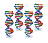 Hemobllo 4pcs Human Dna Double Helix Model Teaching Kit, Plastic Biological Genes Learning Tool for Science Education, Molecular Structure Assembly for School Students