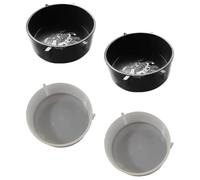 Hemobllo 4pcs Large Reptile Feeding Dishes and Water Holders for Turtles Frogs Snakes round Food Bowls Suitable for Big Terrarium Boxes in White and Black