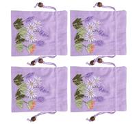 Hemobllo 4pcs Lavender Drawstring Linen Sachet Bags 11x14cm Small Handmade Brocade Pouches Packaging for Jewelry, Candy, Coin, Party Favor, Travel Storage