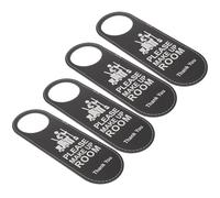 Hemobllo 4pcs Leather Do Not Disturb Hotel Door Hanger Signs Double Sided Door Signs for Privacy and Room Cleaning Notice, Suitable for Hotel, Office, Motel Use