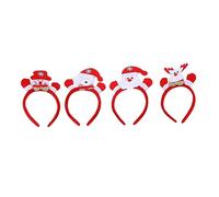 Hemobllo 4pcs LED Christmas Headbands with Santa Snowman Reindeer Bear Designs Glowing Xmas Hair Hoops for Party Costume Lightweight Comfortable Holiday Accessories for Women