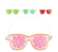 Hemobllo 4pcs Matte Fruit-inspired Pvc Gel Cooling Ice Eye Masks Set for Puffiness Relief, Dark Circles, and Eye Fatigue - Watermelon Red, Strawberry Pink, Kiwi Yellow, Kiwifruit Green