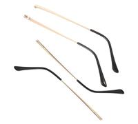 Hemobllo 4pcs Metal Eyeglasses Arm Replacement, Double Tooth Eyewear Legs Repair Parts for Glasses, Universal Metal Temples DIY Kit for Sunglasses and Spectacle Frame Maintenance, Gold