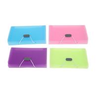 Hemobllo 4pcs Mini Accordion File Organizer Portable Document Folder for Bills and Receipts with Compartments Candy Colors Purple Green Blue Pink for Home Office Travel