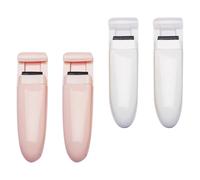 Hemobllo 4pcs Mini Eyelash Curler for Short Natural and False Eyelashes Compact Plastic Curved Lash End Styling Tool with Precision Curl Control, Reduces Pulling, for Event and Work Use