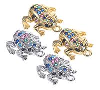 Hemobllo 4Pcs Miniature Frog Charms for Jewelry Making Brass Frog Pendants for DIY Bracelets Necklaces Keychains for Women