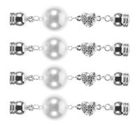 Hemobllo 4pcs Muslim Hijab Magnets Scarf Magnetic Clasp Set with Rhinestone Crystal Pinless Brooches for Women’s Scarves and Clothing Accessories