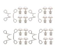 Hemobllo 4pcs Nail-Free Adjustable Waist Buttons Detachable Jeans Buckles with White Pearl Small Large Sizes, Waistband Tightener Clips for Pants and Trousers Adjustment