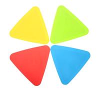 Hemobllo 4pcs Non-slip Triangular Soccer Training Markers Set, 8 Inch Flat Floor Cones in Red Yellow Green Blue for Agility Speed Drills and Sports Field Practice