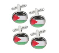 Hemobllo 4pcs Palestinian Flag Cufflinks Mens Shirt Buttons for French Cuff Shirts Business Wedding Accessories Keepsake Present