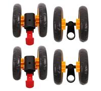 Hemobllo 4pcs Plastic Stroller Wheel Set Replacement with Brake, Easy Turning and Shock Absorption, 12cm Swivel Wheels for Carriage and Pet Cart