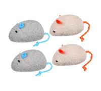 Hemobllo 4pcs Plush Cat Mouse for Indoor Cats Sturdy Chew-resistant Fake Mice with Catnip Interactive Teething for Kitten Play and Bite Training 2 Dark Gray + 2 Beige