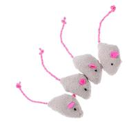 Hemobllo 4pcs Plush Mouse Cat, Realistic Teething Interactive Pet for Indoor Cats, Soft Gray Simulation Rat Chew for Exercise and Scratching