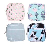 Hemobllo 4pcs Portable Period Kit Bags Small Size Polyester Sanitary Holder Pouches for Indoor and Outdoor Use