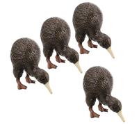 Hemobllo 4pcs Realistic Feathered Kiwi Bird Figurines Resin Ornaments for ’s Early Learning and Indoor Garden Decoration, Artificial Kiwi Bird Craft Models for Educational Play and Display