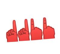 Hemobllo 4pcs Red Foam Fingers Cheering Props EVA Sturdy Sports Fan Accessories for Outdoor Games Parties School Events Enhancing Team Spirit