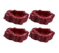 Hemobllo 4pcs Resin Reptile Feeding Bowls for Terrarium, Shallow Water Dish and Worm Feeder Plate for Tortoise, Turtle, Lizard, Spider, and Snake Pet Supplies