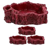 Hemobllo 4pcs Resin Reptile Feeding Bowls Safe for Lizards and Small Animals, Sturdy Pet Food and Water Dishes for Gecko, Tortoise, Turtle Feeding in Terrariums