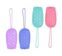 Hemobllo 4pcs Silicone Bath Brush for Baby and Adults, Soft Dual-Sided Body Scrubber with Deep Cleanse Function for Scalp Dirt, for Family Bath Use and Traveling