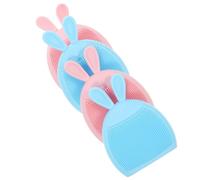 Hemobllo 4Pcs Silicone Facial Scrubber Brush Rabbit Shape Face Massager for Deep Cleansing and Relaxation