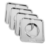 Hemobllo 4pcs Square Gas Range Drip Pan Heavy Duty Stove Drip Pan Gas Stove Spill Catcher Grease Tray for Kitchen Use