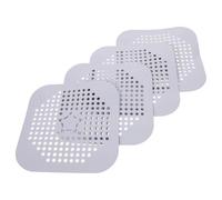 Hemobllo 4pcs Square Silicone Floor Drain Cover with Non-clogging Design and Easy to Clean Features, Anti-odour Shower Drain Hair Catcher for Bathroom Use