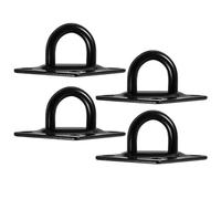 Hemobllo 4pcs Stainless Steel Pad Eye Plate Hooks Heavy Duty U-Shaped Ceiling and Wall Mount Hooks for Hanging Rope Sandbags Black M6 Utility Hardware