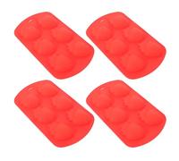 Hemobllo 4pcs Strawberry Silicone Mold 6-Slots Multipurpose Use Unique Strawberry Design Red Silicone for DIY Birthday Party Candle Making Christmas Valentines