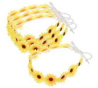 Hemobllo 4pcs Sunflower Hair Bands Soft Comfortable Adult Headbands for Women Hippie Flower Headband for Weddings Parties Birthdays Boho Accessories