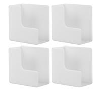 Hemobllo 4pcs Wall Mounted Scale Holder for Digital Body Fat Weighing Scales, Self Adhesive Plastic Storage Bracket, Sleek White Design for Bathroom and Home Organisation