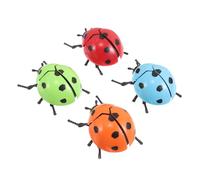 Hemobllo 4pcs Wind-up Ladybird Set, Realistic Crawling Insect, Mechanical Clockwork Bug Models for Party Favors and Outdoor Play