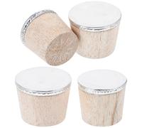 Hemobllo 4pcs Wooden Cork Bottle Plugs Set, Large and Small Soft Cork Kettle Stopper for Boiling Water Bottles, Thread Design Wooden Caps Suitable for Hot Water Jugs and Kitchen Use