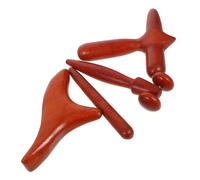 Hemobllo 4pcs Wooden Gua Sha Massage Tool Set Brown Relaxation Therapy for Neck Back and Shoulder Handcrafted Wooden Scraping Massage Stick Set for Home Use