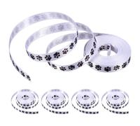 Hemobllo 5 Rolls Dog Paw Polyester Ribbon 1cm Wide Black Patterned Craft Ribbon DIY Making Supply for Wrapping and Party Decorations