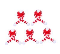 Hemobllo 5 Sets Christmas Wine Bottle Covers Mini Yarn Hat Scarves Decorations Festive Holiday Ornaments for Family Friends Reception Gifts