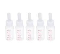 Hemobllo 5 Sets Pet Feeding Bottles for Newborn Pets with 50ml Capacity, Silicone and Pp Material, Design, Scale Markings, Complete Accessories for Easy Feeding