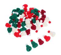Hemobllo 50 Pcs Mini Hand Knitted Christmas Hats DIY Woolen Beanies for Holiday Crafts Decorations, Small Knit Santa Hats for Phone Cases and Christmas Tree Ornaments, Assorted Red, Green,