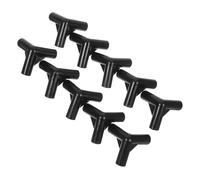 Hemobllo 50pcs 3-Way Tent Pole Connector for Carport and Tent Poles, Pe Material with 8mm Inner Diameter, Sturdy Black Canopy Frame Joint for DIY Projects and Large-Scale Setups
