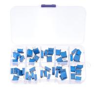 Hemobllo 50pcs 3296w Adjustable Trim Potentiometers Resistor Assortment Kit 500ω to 1m Ohm Multiturn High Precision Electronic Components for Industrial Use