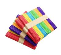 Hemobllo 50pcs Bags DIY Wood Craft Sticks for Kindergarten Creative Puzzle Patchwork Materials, Environmental-Friendly Smooth Wooden Sticks for Birthday Parties and Scout Crafts