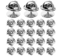 Hemobllo 50Pcs Butterfly Clutch Pin Backs Tie Tack Pin Keepers Replacement Blank with Clutch Back Locking Keeper for Lapel Pins Badges Name Tags DIY Crafts and Jewelry