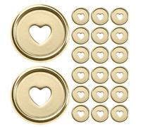 Hemobllo 50pcs Golden Heart Plastic Binding Discs for Loose-Leaf Notebooks, Planner Expansion Rings, DIY Scrapbooking Paper Fasteners, Suitable for School and Office Use