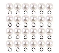 Hemobllo 50pcs Simulated Pearl Pendant DIY Jewelry Accessory Plastic Pearl Shape Detail Beautiful Shape Fine Workmanship for Birthday and DIY Jewelry Making